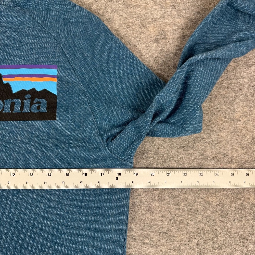 Patagonia P-6 Logo Sweatshirt Long Sleeve Organic Cotton Blue Mens XS - Picture 9 of 11